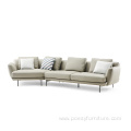 Luxury Modern Design Metal Base Curved Sofa